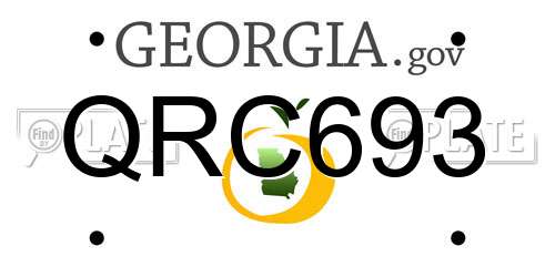 QRC693 Georgia License Plate