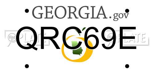 QRC69E Georgia License Plate