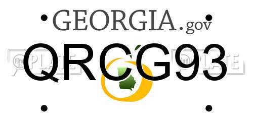 QRCG93 Georgia License Plate