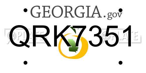 QRK7351 Georgia License Plate