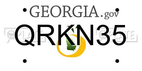 QRKN35 Georgia License Plate