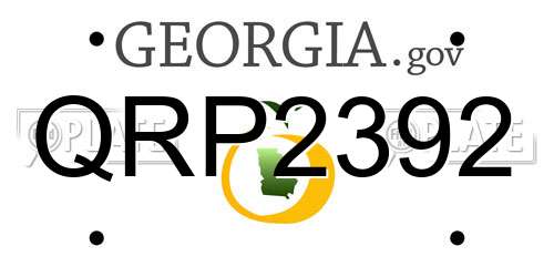 QRP2392 Georgia License Plate