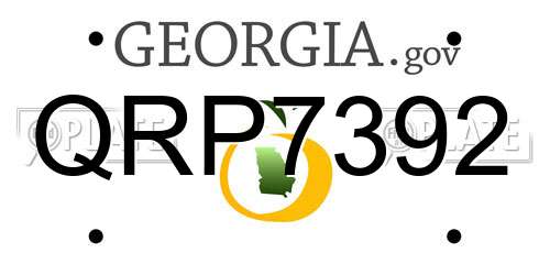 QRP7392 Georgia License Plate