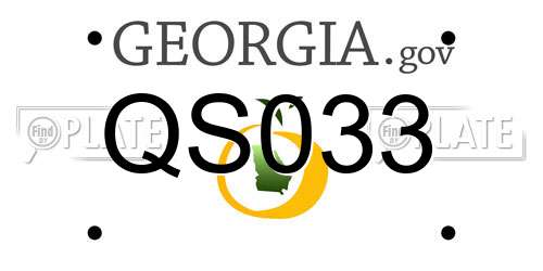 QS033 Georgia License Plate