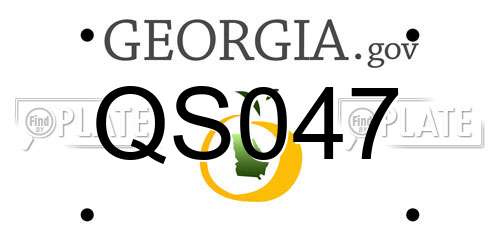 QS047 Georgia License Plate