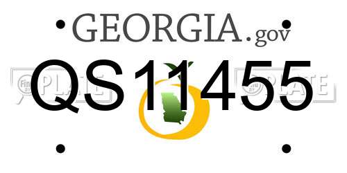 QS11455 Georgia License Plate