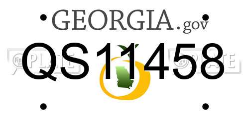 QS11458 Georgia License Plate