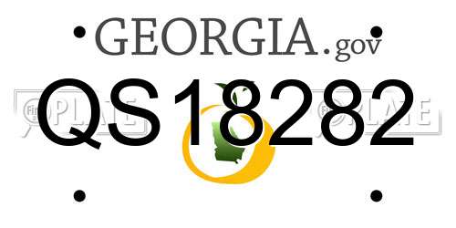 QS18282 Georgia License Plate