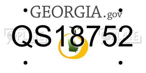QS18752 Georgia License Plate
