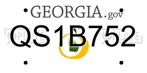 QS1B752 Georgia License Plate