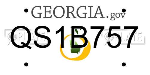 QS1B757 Georgia License Plate
