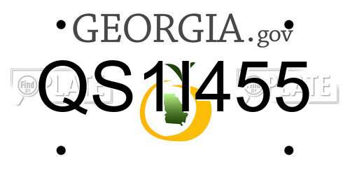 QS1I455 Georgia License Plate