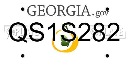 QS1S282 Georgia License Plate