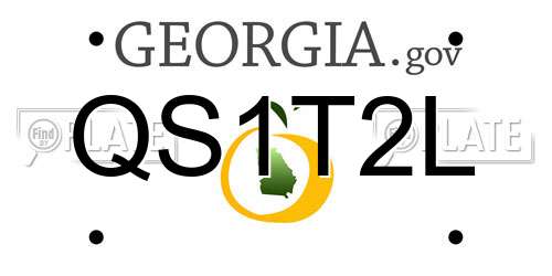 QS1T2L Georgia License Plate
