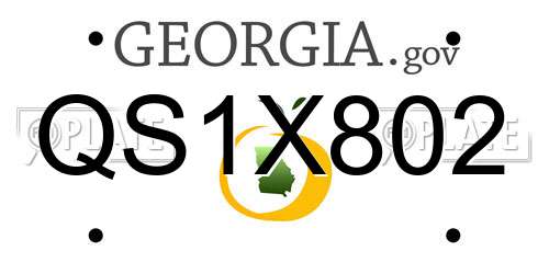 QS1X802 Georgia License Plate