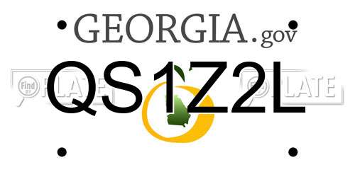 QS1Z2L Georgia License Plate