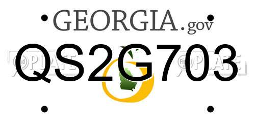 QS2G703 Georgia License Plate