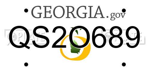 QS2O689 Georgia License Plate