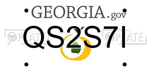 QS2S7I Georgia License Plate