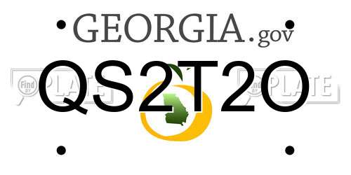 QS2T2O Georgia License Plate