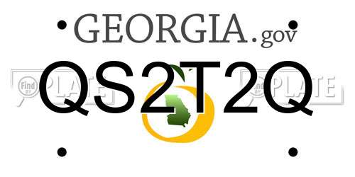 QS2T2Q Georgia License Plate