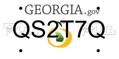 QS2T7Q Georgia License Plate