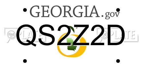 QS2Z2D Georgia License Plate