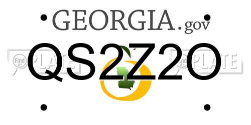 QS2Z2O Georgia License Plate