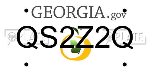 QS2Z2Q Georgia License Plate