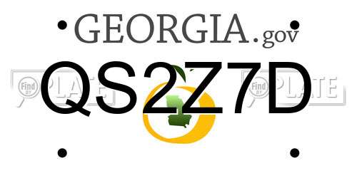 QS2Z7D Georgia License Plate