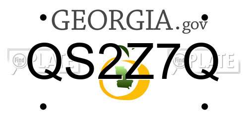 QS2Z7Q Georgia License Plate