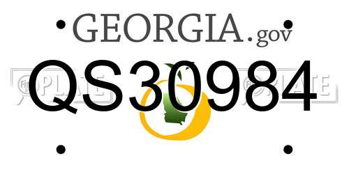 QS30984 Georgia License Plate