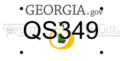 QS349 Georgia License Plate