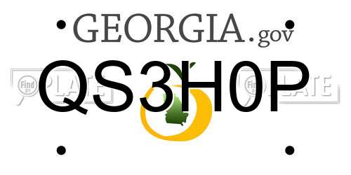 QS3H0P Georgia License Plate