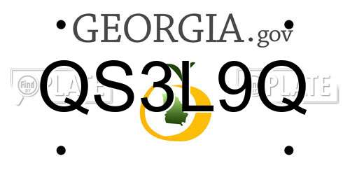 QS3L9Q Georgia License Plate