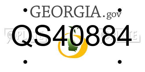 QS40884 Georgia License Plate