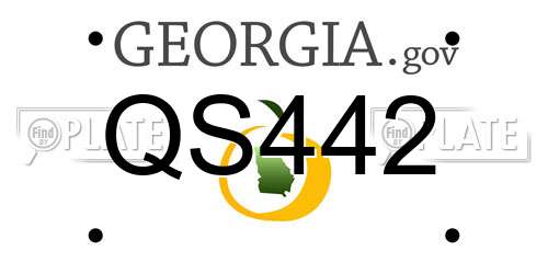 QS442 Georgia License Plate