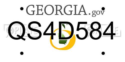 QS4D584 Georgia License Plate