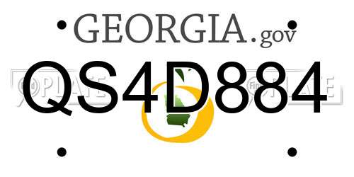 QS4D884 Georgia License Plate