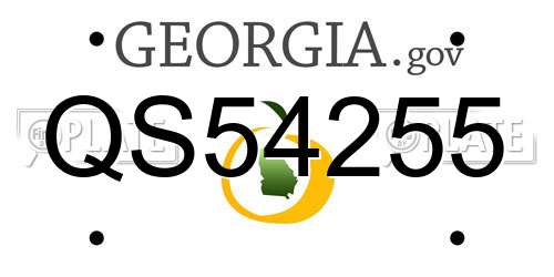 QS54255 Georgia License Plate