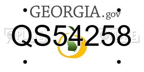 QS54258 Georgia License Plate