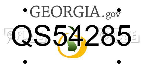 QS54285 Georgia License Plate