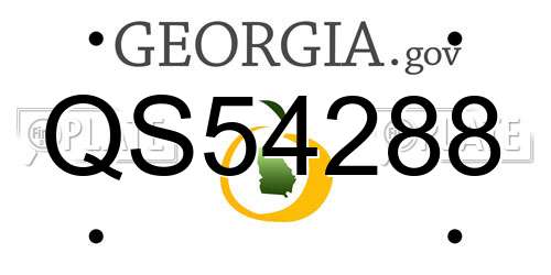 QS54288 Georgia License Plate