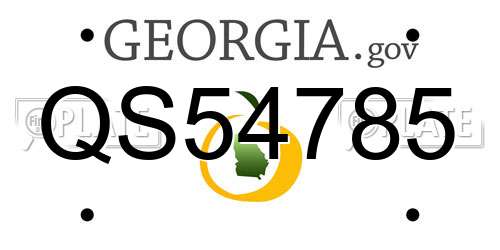 QS54785 Georgia License Plate
