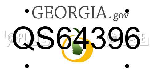 QS64396 Georgia License Plate