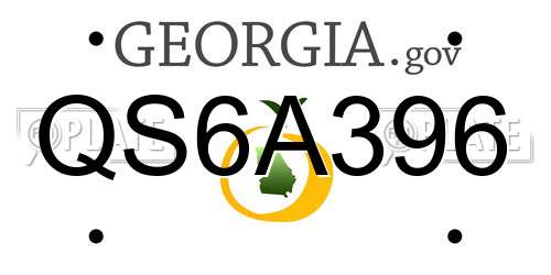 QS6A396 Georgia License Plate