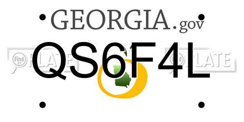 QS6F4L Georgia License Plate