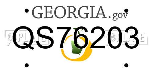 QS76203 Georgia License Plate