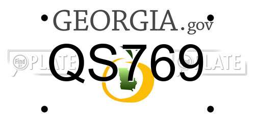QS769 Georgia License Plate