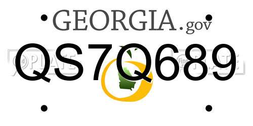 QS7Q689 Georgia License Plate